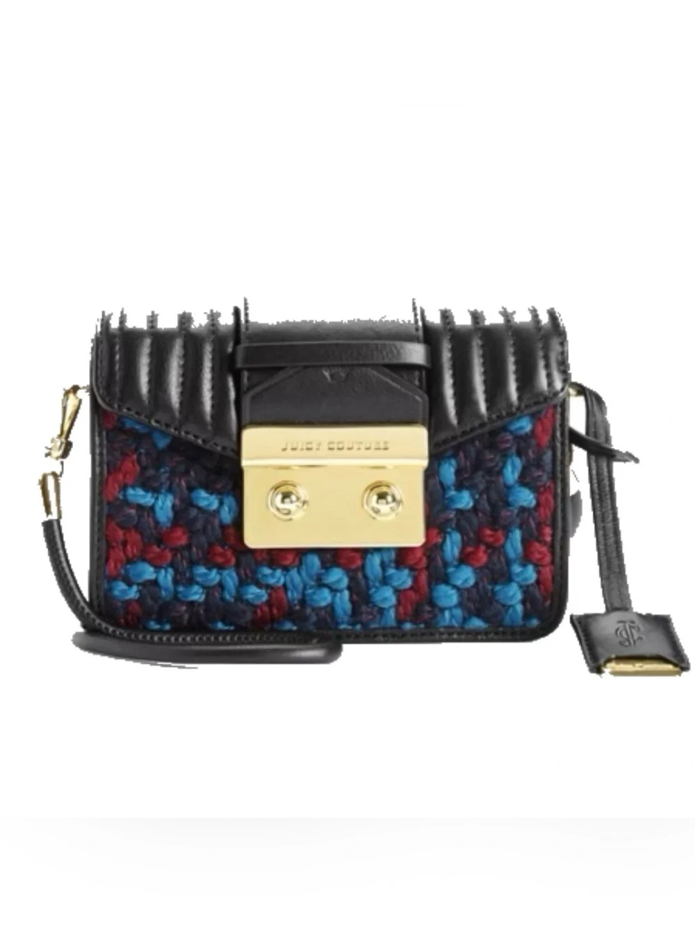 Juicy Couture NWT Balboa Mini Crossbody Black Multi Tweed Leather